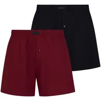 Bruno banani 2P Loose Fit Boxershorts Schwarz/Rot Baumwolle Large