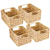 HMF Aufbewahrungskorb, geflochten aus Wasserhyazinthe Seegras, 4er Set, Größe