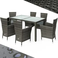 CASARIA CASARIA® Gartenmöbel Set mit 150x90cm Esstisch Grau