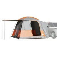VidaXL Autozelt 4 Personen Grau und Orange Wasserfest
