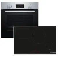 Bosch Backofen-Set Teleskopauszug + Induktionskochfeld autark 80cm