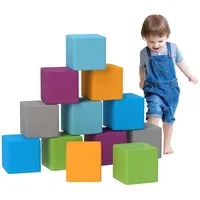 Homcom Softbausteine 12er-Set Schaumstoff Bausteine Riesenbausteine Bauklötze Bauspielzeug Schaumstoffblöcke