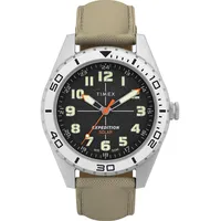 Timex Expedition Field Solar Herren-Armbanduhr, 43 mm, hellbraunes Armband,