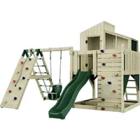 Polar play PolarPlay Spielturm Julie Babyschaukel Kletterwand Rutsche Grün