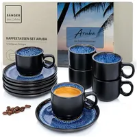 Sänger Espressotassen Set Aruba - 12 teilig aus Steingut