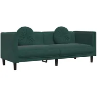 VidaXL Sofa mit Kissen 3-Sitzer Dunkelgrün Samt
