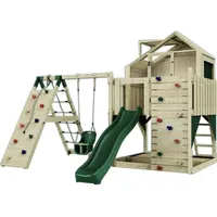 Polar play PolarPlay Spielturm Anika Babyschaukel Kletterwand Rutsche Grün