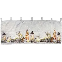 Mojawo X-Mas Gardine Scheibengardine Weihnachten Fenstergardine 45x120cm