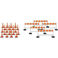 HERPA 052566 Pylonen (20 Stück), Absperrschranken (5 Stück),