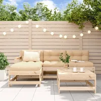 VidaXL 5-tlg. Garten-Lounge-Set Massivholz Kiefer