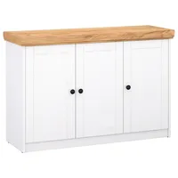 Homestyle4u Kommode Sideboard Eiche Weiß Massiv Schrank Highboard Anrichte