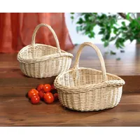 Frank Flechtwaren Bügelkorb "Naturweiß", klein, 35 x 31 x