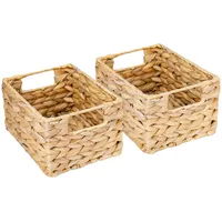 HMF Aufbewahrungskorb, Korb geflochten aus Wasserhyazinthe Seegras 2er Set,