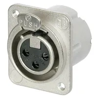 Neutrik NC3FD-LX-M3 XLR-Steckverbinder Flanschbuchse, Kontakte gerade Polzahl: 3 Silber