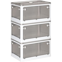 Joybos Set mit 3 faltbaren Aufbewahrungsboxen, multifunktional, weiß, 40