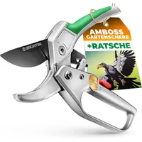 Grüntek KONDOR Amboss Ratschen-Gartenschere 200 mm - SK5-Klinge, automatischer