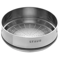 Staub Dämpfeinsatz, rund 24 cm Edelstahl Silber starke Silikondichtung