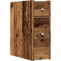 VidaXL Badschrank Schmal mit Rollen Altholz-Optik Holzwerkstoff