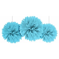 Amscan amscan® Pompons blau Fluffy 3 St.