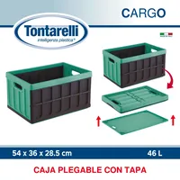 TONTARELLI Faltbehälter 46 l mit Deckel schwarz/grün