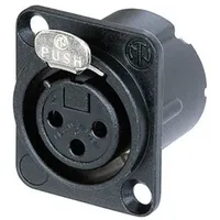 Neutrik NC3FD-LX-B XLR-Steckverbinder Flanschbuchse, Kontakte gerade Polzahl: 3 Schwarz