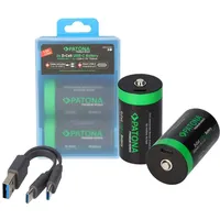 PATONA 2x LR20 Mono D Premium Akkus 6,0Wh mit