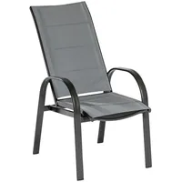 Merxx Gardenson Gartensessel, Graphit, grau Metall, Textil, 57x110x73 cm,