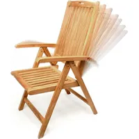 VCM Hochlehner Klappstuhl verstellbar Teak Holz behandelt