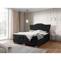 Fun Möbel Boxspringbett Schwarz, Textil, 140x200 cm, Schlafzimmer, Betten,