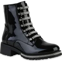 VAN HILL Klassische Stiefeletten in Schwarz Lack