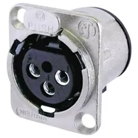 Neutrik NC3FD-V XLR-Steckverbinder Flanschbuchse, Kontakte gerade Polzahl: 3 Silber