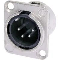 Neutrik NC4MDL1 XLR-Steckverbinder Flanschstecker, Kontakte gerade Polzahl: 4 Silber