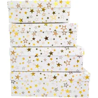 IDENA 30354 - Geschenkboxen Sterne, 4 Stück, Geschenkschachteln, Geschenkverpackung