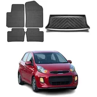 Omac Fußmatten & Kofferraumwanne Set kompatibel mit Kia Picanto