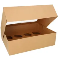 Papstar 25 Cupcake-Kartons eckig 10 cm mit Sichtfenster aus