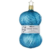 Inge-Glas Manufaktur Christbaumschmuck Glas Strickgarn 11cm Wolle Weihnachtskugeln Strickwolle