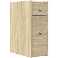 VidaXL Badschrank Schmal mit Rollen Sonoma-Eiche Holzwerkstoff