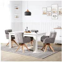 Homestyle4u 2er Set Polsterstühle drehbar Grau Esszimmerstühle Drehb