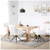 Homestyle4u 2er Set Polsterstühle Drehbar in Weiß 2859