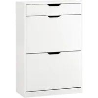 SoBuy Schuhschrank Weiß Holzwerkstoff, 60x90x30 cm, Garderobe, Schuhaufbewahrung, Schuhkipper