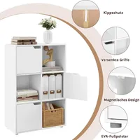 Woltu Bücherregal Bücherschrank Standregal Aufbewahrungregal Raumteiler Büroregal Aktenschrank, mit