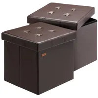CASARIA Hocker mit Stauraum Faltbar Deckel Gepolstert 38x38cm Schlafzimmer