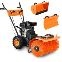 FUXTEC Benzin Kehrmaschine FX-KM196 mit Kehrbesen und 196cc Hubraum