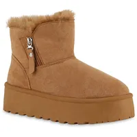 VAN HILL Damen Winter Boots in Hellbraun