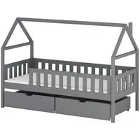 Mirjan24 Hausbett Domi 80 x 180 cm Kiefer grau