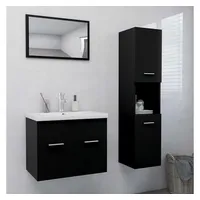 VidaXL Badmöbel-Set 1-tlg. Schwarz