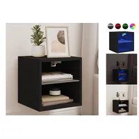 VidaXL TV-Wandschrank mit LED-Leuchten Schwarz 30x28,5x30 cm