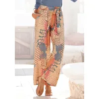 Buffalo Palazzohose Damen orange-blau-bedruckt Gr.34
