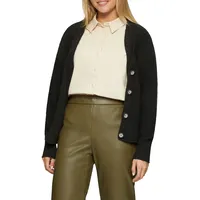 S.Oliver Strickjacke aus Baumwoll-Bouclé, Damen, schwarz, 34