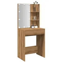 VidaXL Schminktisch mit LED-Leuchten Artisan-Eiche 60x40x140 cm